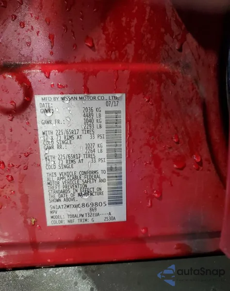 2017 Nissan Rogue S из США, поврежденный, VIN 5N1AT2MTXHC869805